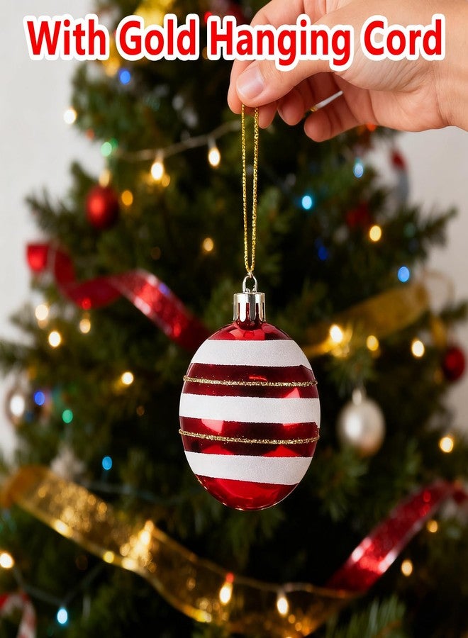 CUQI Christmas Ornaments, 16Pcs Red and White Christmas Ornaments Set with Hanging Strings Ideal for Christmas Tree Decorations and Indoor Accents - Image 5